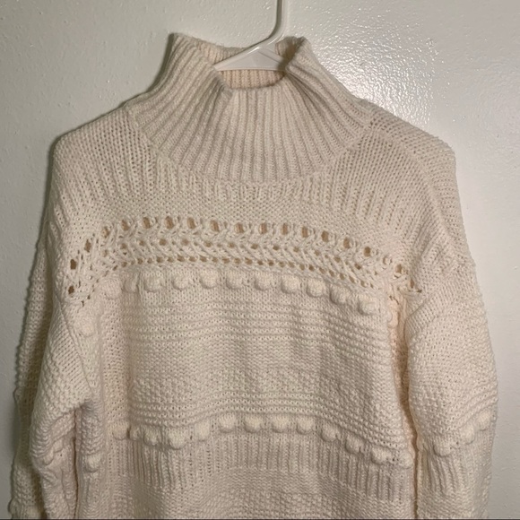 Lou & Grey Pom Pom Turtleneck Sweater Cream - Picture 6 of 15
